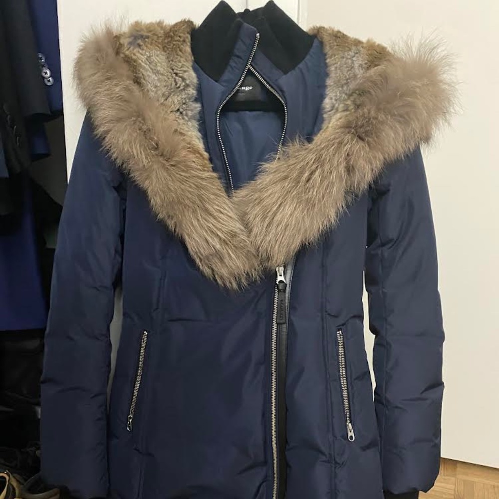 Mackage Trish Leather-Trim Down Coat-XS